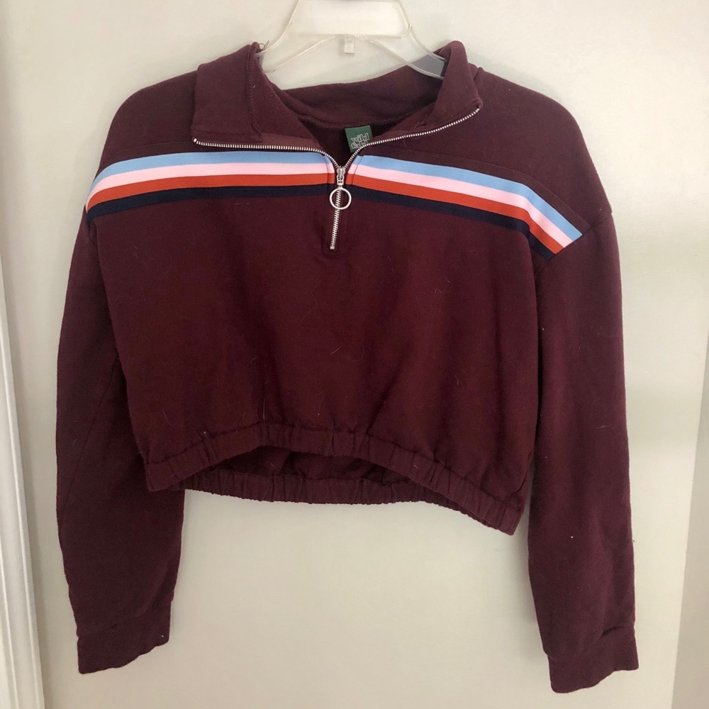 Aesthetic Cropped Maroon Sweater